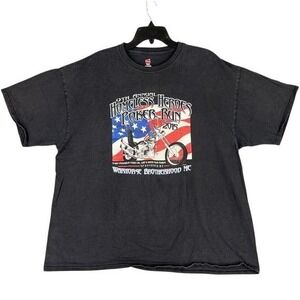 Homeless Heroes Poker Run Shirt Mens 2XL Black Warhorse Brotherhood MC Biker